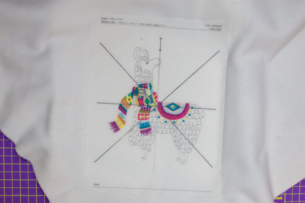 Llama poncho machine embroidery project