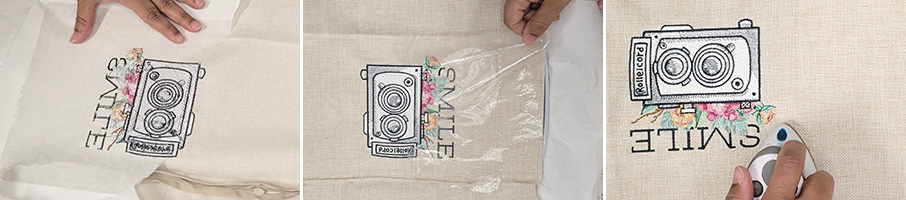 Smile for the Camera Clutch machine embroidery project