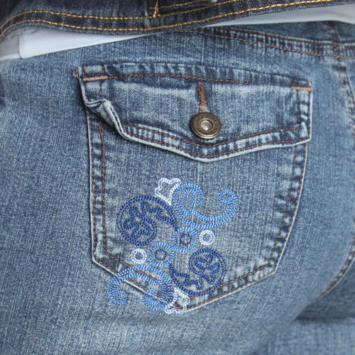 Chic Embellishments Denim Jacket and Jeans