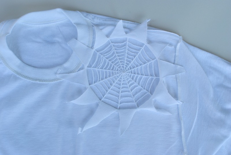 Black Widow t-shirt machine embroidery project