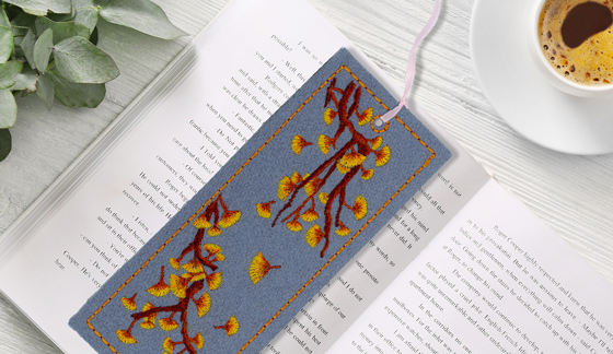Botanical Bookmarks Machine Embroidery