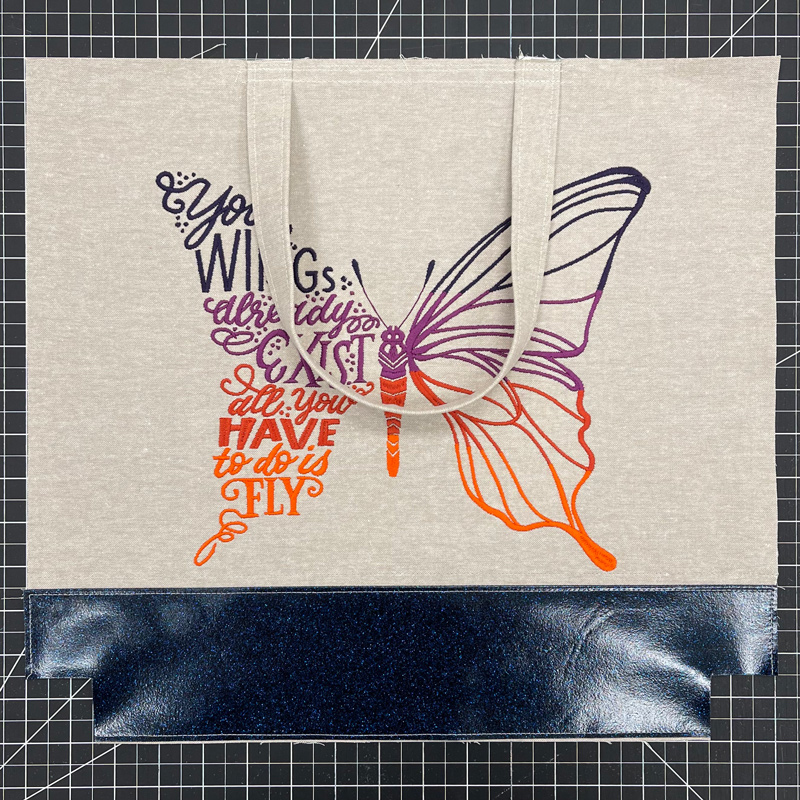 Butterfly Wings tote bag sew handle