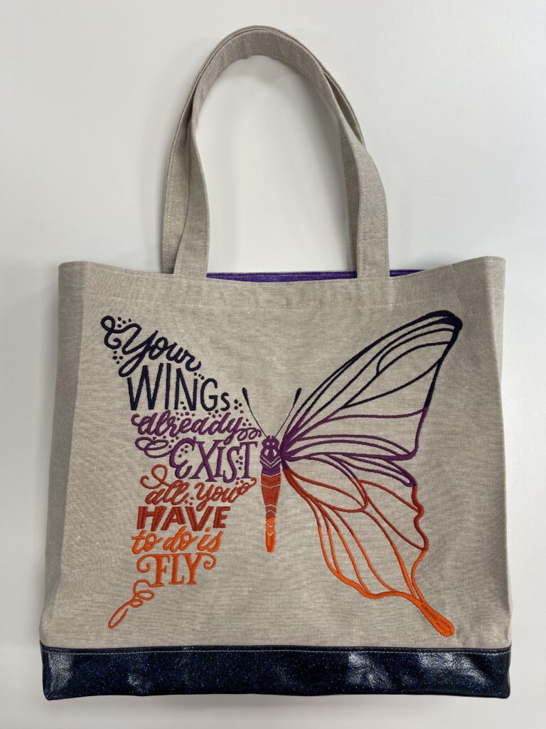 Butterfly Wings tote bag complete project