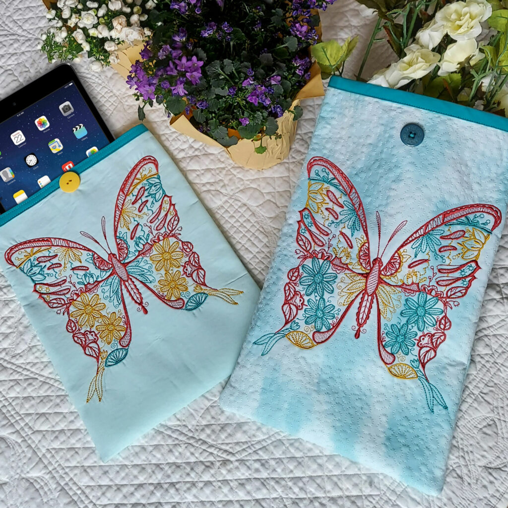 Embroidered Tablet Case completed project