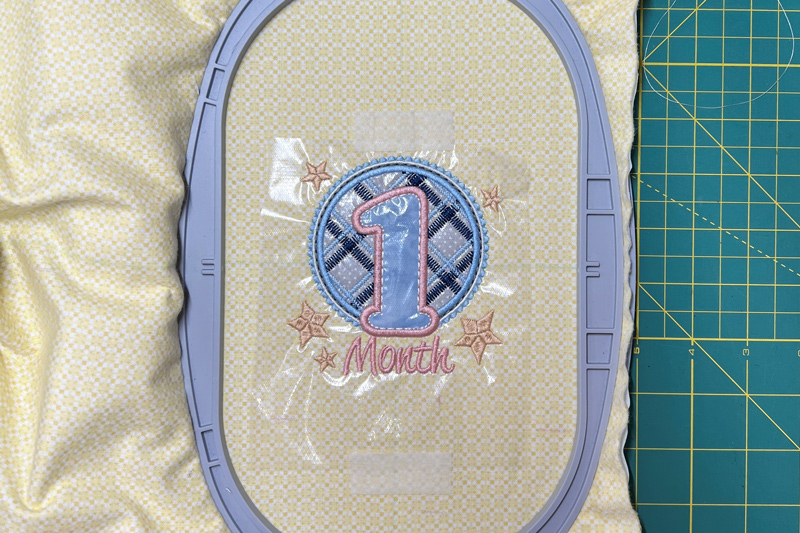 Baby Month Photo Blanket finished applique embroidery