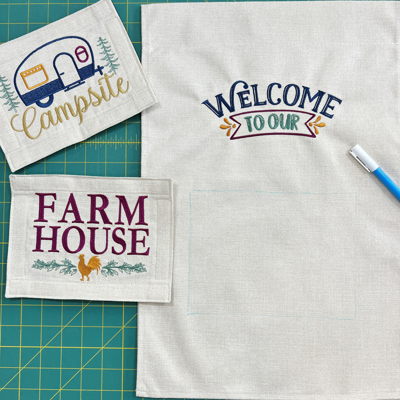 'Welcome to Our House' garden flag place embroidery designs