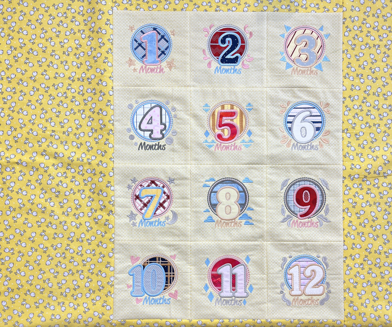 Baby Month Photo Blanket finish quilt border