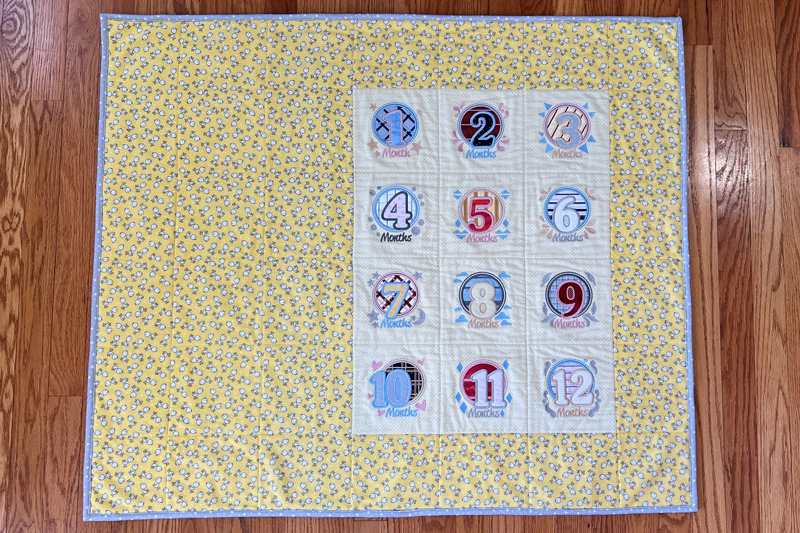 Baby Month Photo Blanket finished quilt