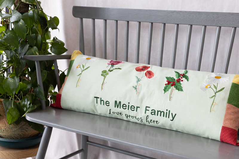 Floral Family Bench Pillow complete project