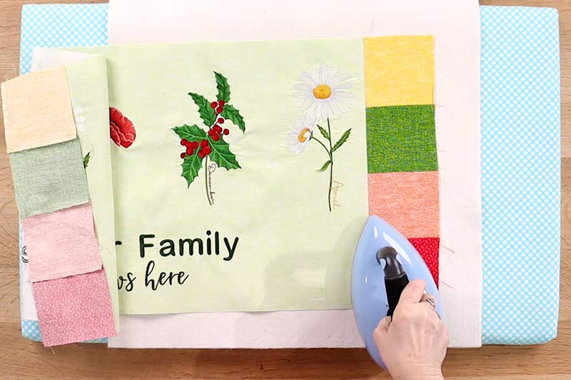 Floral Family Bench Pillow add fabric borders