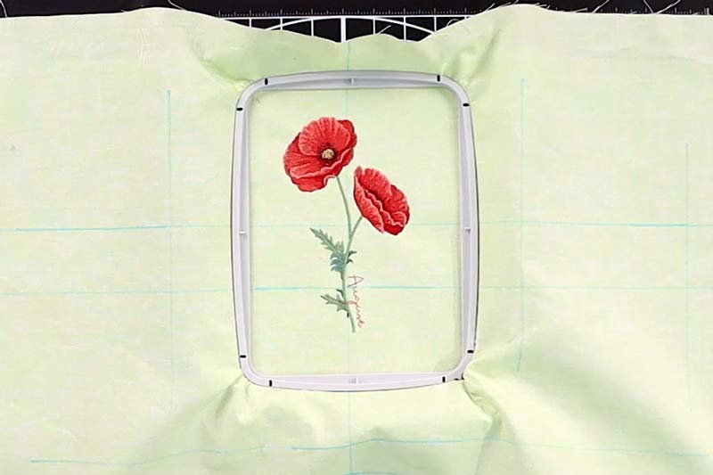 Floral Family Bench Pillow stitch flower on embroidery machine