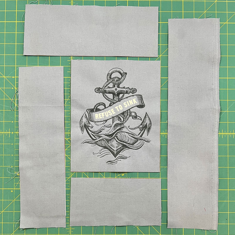 Nautical Embroidered Wall Art cut fabric