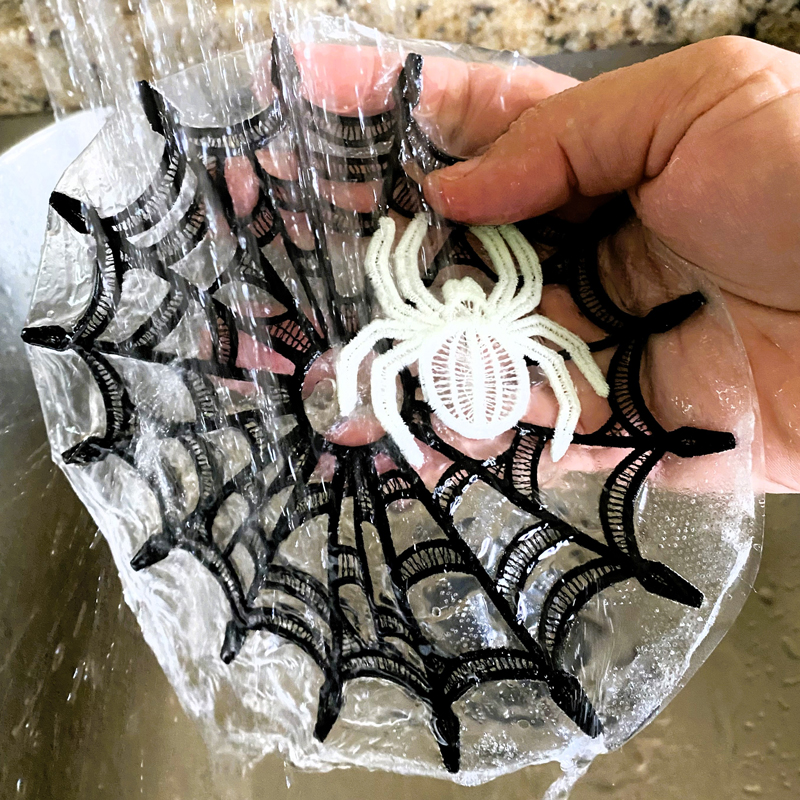 Spiderweb Lace Halloween Decor wash away stabilizer