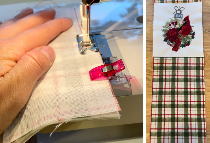 Holiday Drawstring Gift Bags make fabric strip