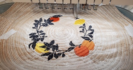 Embroidering on Woven Placemats stitch design